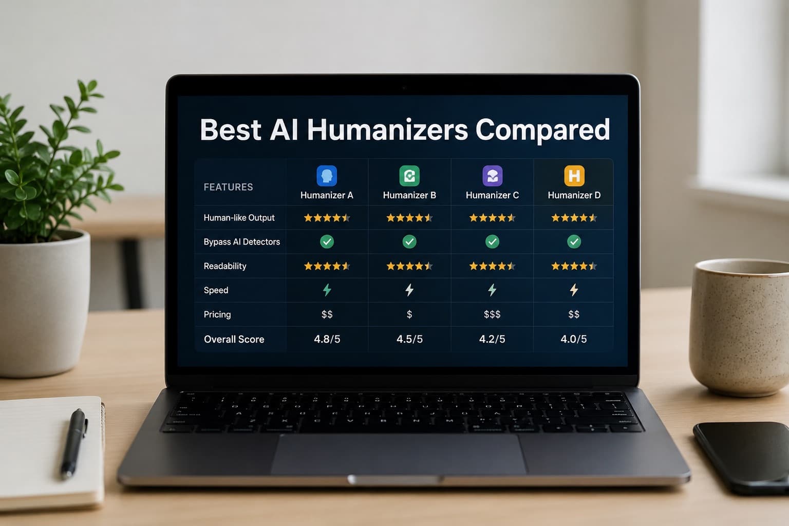 Best AI Humanizers Compared (2026): Human Writes vs QuillBot, Undetectable AI, and StealthWriter