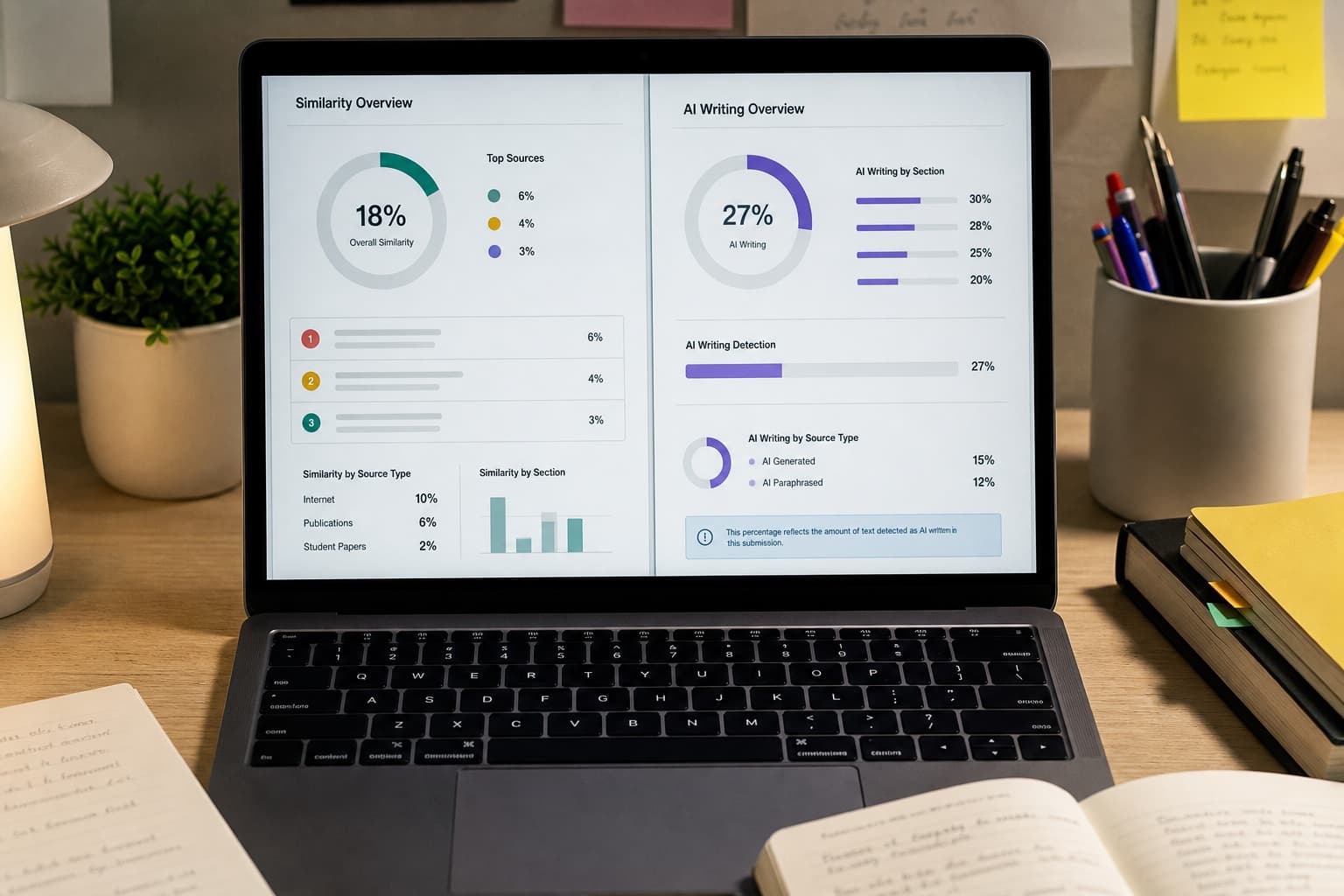 Turnitin Similarity vs AI Score: What Students Mix Up